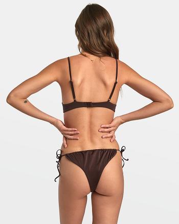 Java Rvca Solid Shimmer Tie Skimpy Women's Bikini Bottoms | XUSBH32240