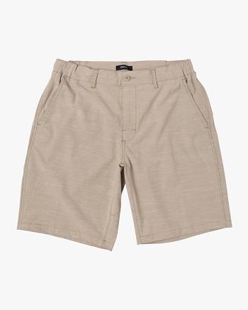 Khaki Rvca All Time Coastal Solid Hybrid 17 Boys' Shorts | XUSGW92854