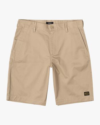 Khaki Rvca Americana 22 Men's Shorts | USDYB24009