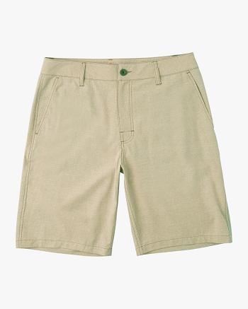 Khaki Rvca Balance Hybrid 17 Boys' Shorts | YUSGT55911