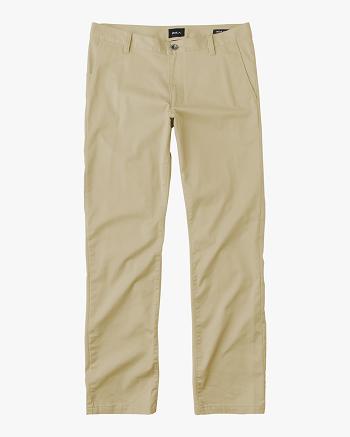 Khaki Rvca Weekday Stretch Boys' Jeans | MUSHR95904