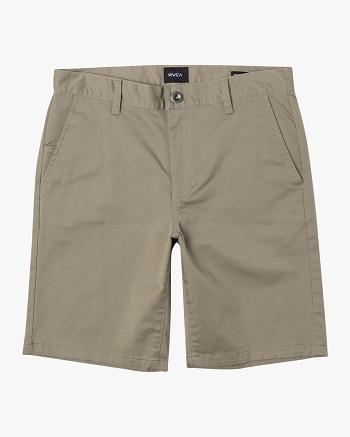 Khaki Rvca week-end 20 STRETCH Men's Shorts | QUSWA73326