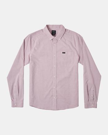 Lavender Rvca Do Stretch Long Sleeve Men's T shirt | QUSUV17178