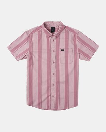 Lavender Rvca Do Stretch Stripe Short Sleeve Men's T shirt | USDYB78209