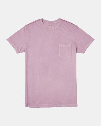 Lavender Rvca PTC II Pigment Tee Men's Short Sleeve | USJKU61544
