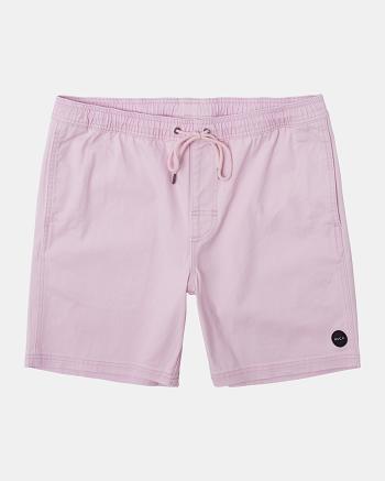 Light Pink Rvca Escape Elastic 17 Men's Shorts | USDFL89767