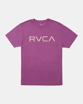 Light Purple Rvca Big RVCA Tee Men's Short Sleeve | YUSVQ81891