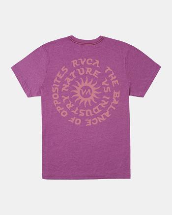 Light Purple Rvca Hypnosis Tee Men's Short Sleeve | QUSWA40318