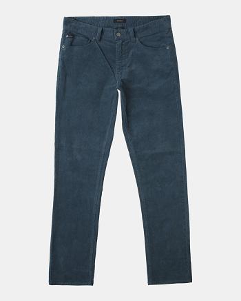 Mallard Blue Rvca Daggers Pigment Corduroy Men's Pants | ZUSNQ95479