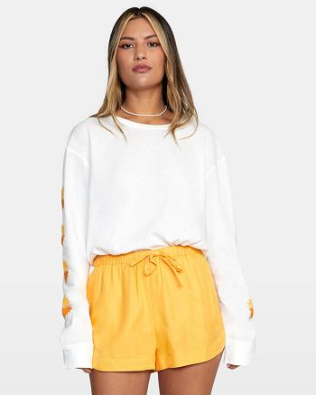 Marigold Rvca New Yume Drawcord Shorts Women's Loungewear | USJZR72336