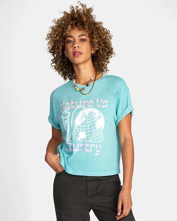 Meadowbrook Rvca Inflation Roll It Women's T shirt | USDYB91211