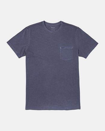 Moody Blue Rvca PTC II Pigment Tee Men's Short Sleeve | TUSWZ10653