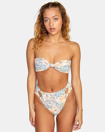 Multi Rvca Bazaar Bandeau Women's Bikini Tops | USZPD91477