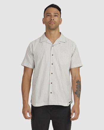 Mushroom Rvca Beat Stripe Short Sleeve Men's T shirt | GUSEC12315