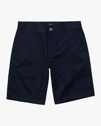 Navy Marine Rvca Weekend Stretch Chino 20 Men's Shorts | GUSEC98187