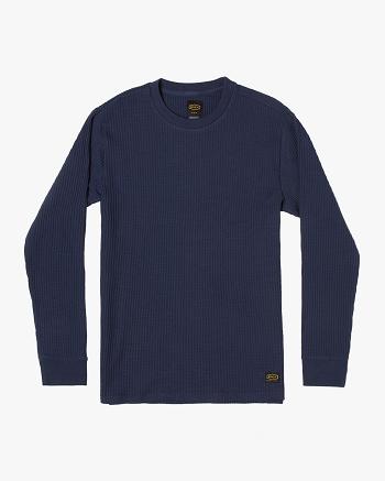 Navy Rvca Day Shift Thermal Men's Long Sleeve | YUSGT61280