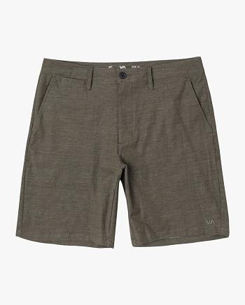 Olive Rvca Back In Hybrid 19 Men's Shorts | USJVR11899