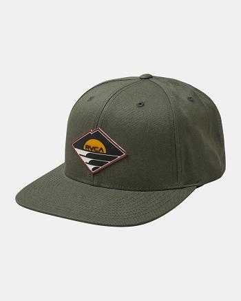 Olive Rvca Sunswell Snapback Men's Hats | USNZX79247