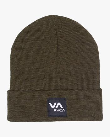 Olive Rvca VA Coolmax Knit Men's Hats | YUSGT97436