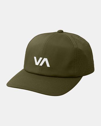 Olive Rvca Vent Perforated Clipback II Men's Hats | TUSWZ67047