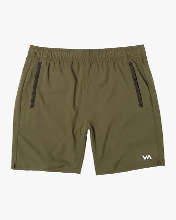 Olive Rvca YOGGER IV ATHLETIC 17 Men's Shorts | USICD97960