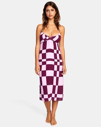 Orchid Rvca No Judgement Women's Dress | QUSUV83088