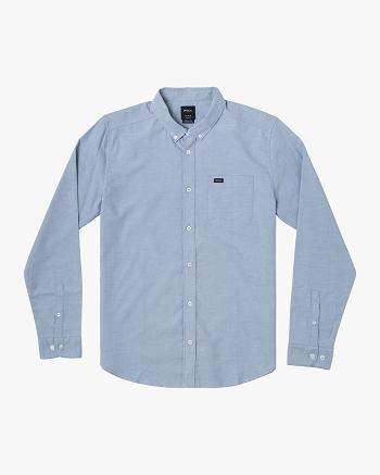 Oxford Blue Rvca Do Stretch Long Sleeve Boys' Shirts | AUSDF47835