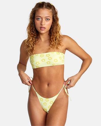 Pineapple Rvca Keen Bandeau Women's Bikini Tops | PUSQX25999
