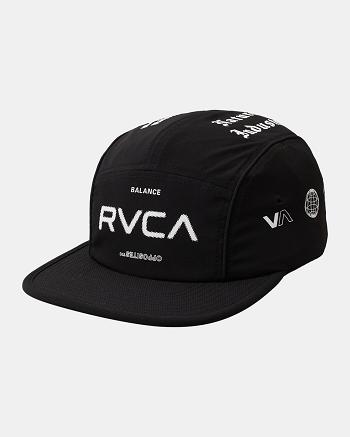 Rvca Black Rvca Yogger Strapback Men's Hats | QUSWA44589