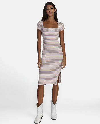 Whisper White Rvca Partition Women's Dress | USNEJ33099