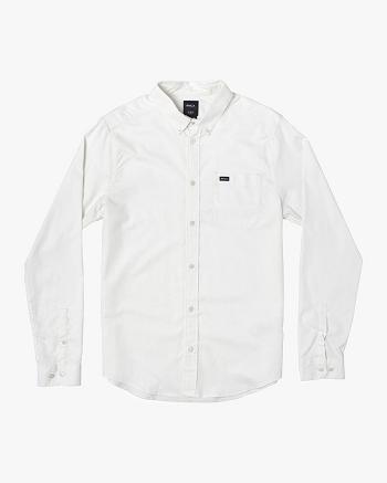 White Rvca Do Stretch Long Sleeve Men's T shirt | USICD45923