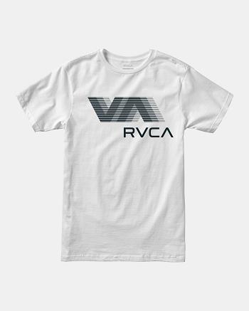 White Rvca VA RVCA Blur Tee Men's Short Sleeve | SUSNY85997